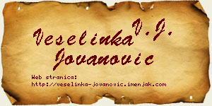Veselinka Jovanović vizit kartica